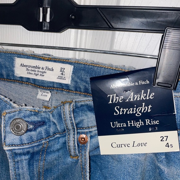 NWT* Abercrombie & FitchTheAnkle Straight Ultra High Rise,Curve Love,27/4s - Picture 2 of 3